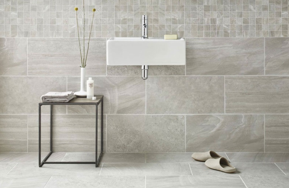 Get The Spa-Like Feeling With Large-Format Bathroom Tiles On Walls and Floors @contemporist/Pinterest