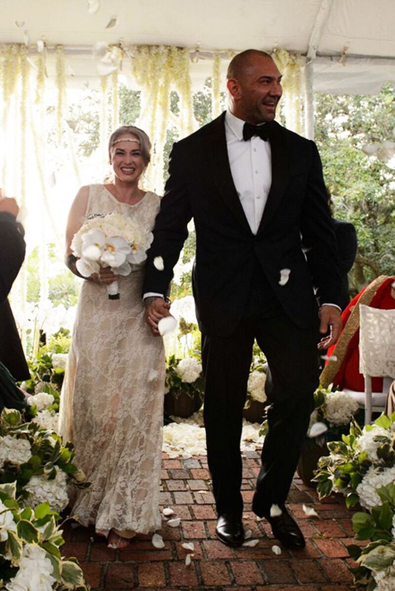 Guardians of the Galaxy Star Dave Bautista Marries Sarah Jade | Celebrity weddings, Dave bautista, Married